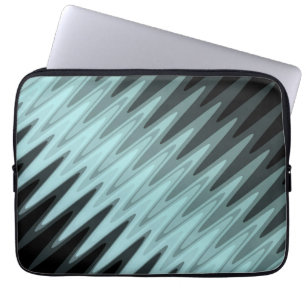 Zig Zag Black Aquamarin Gray Pattern Laptopschutzhülle