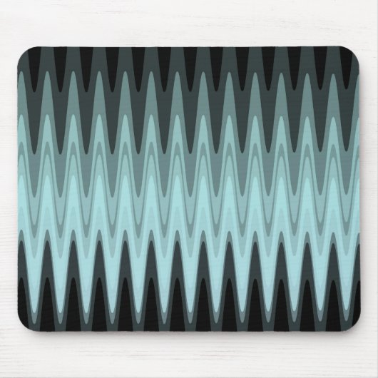 Zig Zag Black Aquamarin Gray Pattern Mousepad (Vorne)