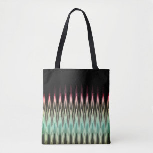 Zig Zag Black Red Aquamarin Gray Pattern Tasche