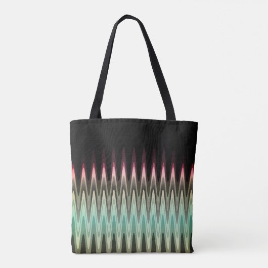 Zig Zag Black Red Aquamarin Gray Pattern Tasche (Rückseite)