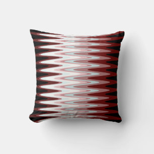 Zig Zag Black Red Gray Pattern Throw Kissen