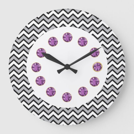 Zig Zag Bling Wall Clock Große Wanduhr (Vorderseite)