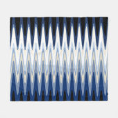 Zig Zag Blue Schwarz-weiß Grau Beige Muster Fleecedecke (Vorderseite (Horizontal))