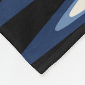 Zig Zag Blue Schwarz-weiß Grau Beige Muster Fleecedecke (Ecke)