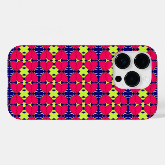 Zig-Zag Broken Hearts Case-Mate iPhone Hülle (Rückseite (Horizontal))