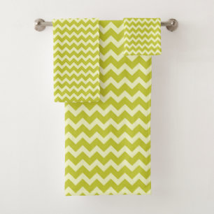 ZIG ZAG - CHARTREUSE & CREAM BADHANDTUCH SET