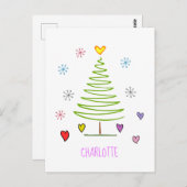 Zig Zag Christmas Tree Postkarte (Vorne/Hinten)