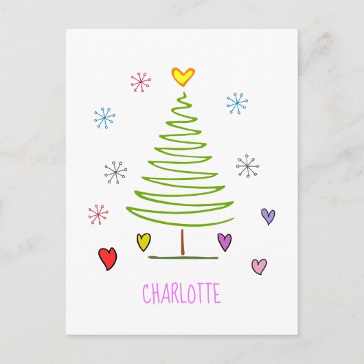 Zig Zag Christmas Tree Postkarte (Vorderseite)