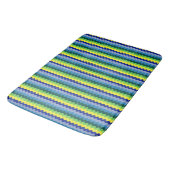 Zig-zag Design Muster Grün & Blau Bath Mat Badematte (Schrägansicht)