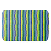 Zig-zag Design Muster Grün & Blau Bath Mat Badematte (Vorderseite)