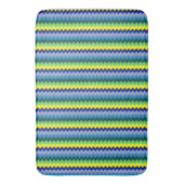 Zig-zag Design Muster Grün & Blau Bath Mat Badematte (Vorderseite Vertikal)