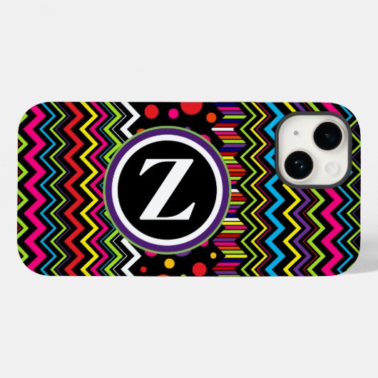 Zig Zag & Dots Case-Mate iPhone Hülle (Rückseite (Horizontal))