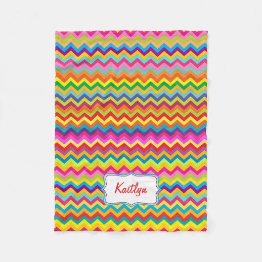 Zig zag farbenfrohe Namensdecke Fleecedecke (Vorderseite)