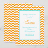 Zig Zag Geburtstagsparty Einladung (Vorne/Hinten)