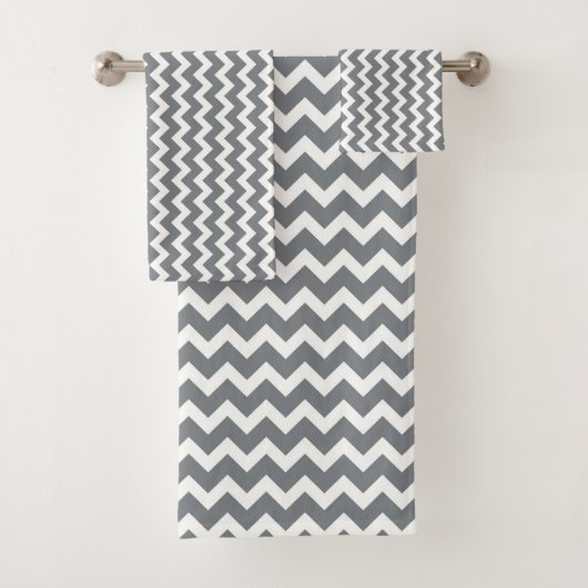ZIG ZAG - GRAY & WHITE BADHANDTUCH SET (Insitu)