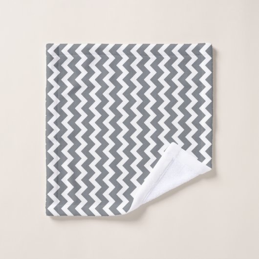 ZIG ZAG - GRAY & WHITE BADHANDTUCH SET (Waschlappen)