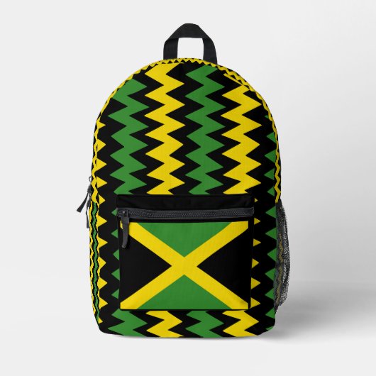 Zig Zag Jamican Flag Design Bedruckter Rucksack (Vorderseite)