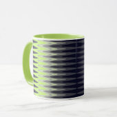 Zig Zag Lime Green Schwarz-weiß Grau Muster Tasse (Vorderseite Links)