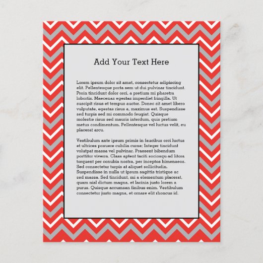 Zig Zag Lines Red White Gray Creative Stripes Flyer (Vorne)