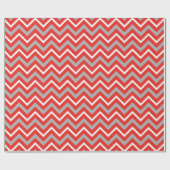 Zig Zag Lines Red White Gray Creative Stripes Geschenkpapier (Flach)