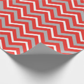 Zig Zag Lines Red White Gray Creative Stripes Geschenkpapier (Ecke)