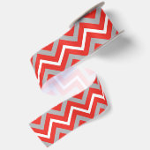 Zig Zag Lines Red White Gray Creative Stripes Satinband (Rückseite)