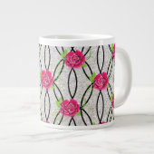 Zig Zag Muster, Blume Jumbo-Tasse (Vorderseite Rechts)