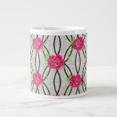 Zig Zag Muster, Blume Jumbo-Tasse (Vorderseite)