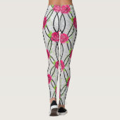 Zig Zag Muster, Blume Leggings (Rückseite)