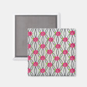 Zig Zag Muster, Blume Magnet (Vorderseite/Rückseite)