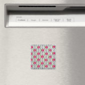 Zig Zag Muster, Blume Magnet (In Situ (Geschirrspüler))