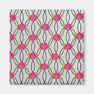 Zig Zag Muster, Blume Magnet