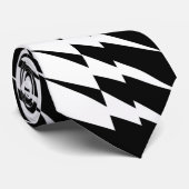 Zig-Zag-Muster für Schwarz-Weiß-Blitze Krawatte (Gerollt)