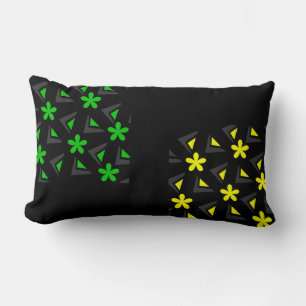 Zig-Zag-Muster mit Blume Lendenkissen