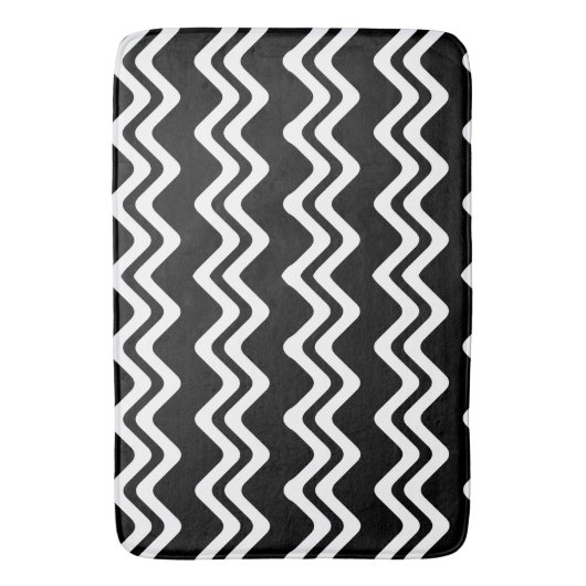 Zig Zag Muster mit zwei farbigen Linien Badematte (Vorderseite Vertikal)