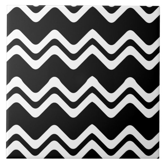 Zig Zag Muster mit zwei farbigen Linien Fliese (Vorderseite)