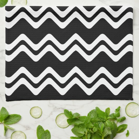 Zig Zag Muster mit zwei farbigen Linien Geschirrtuch (Gefaltet)