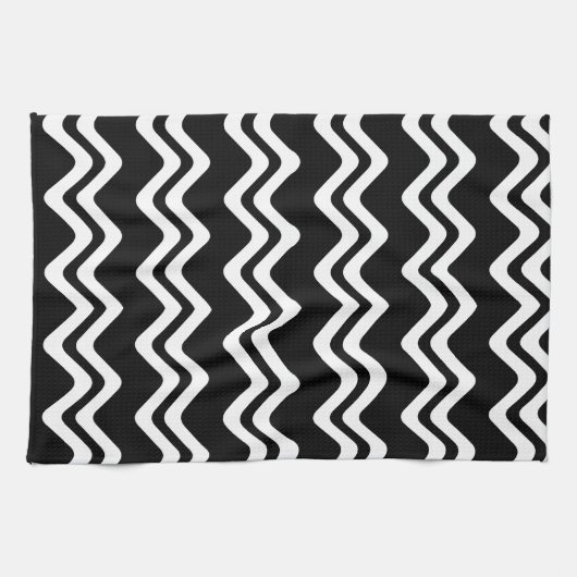 Zig Zag Muster mit zwei farbigen Linien Geschirrtuch (Horizontal)