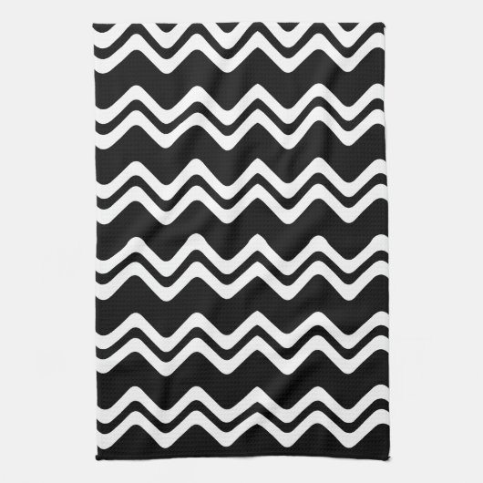 Zig Zag Muster mit zwei farbigen Linien Geschirrtuch (Vertikal)