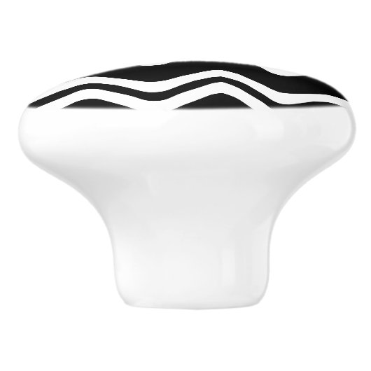 Zig Zag Muster mit zwei farbigen Linien Keramikknauf (Seitenansicht)