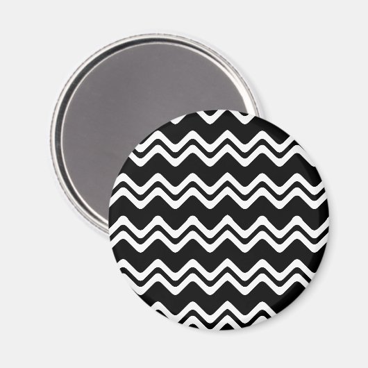 Zig Zag Muster mit zwei farbigen Linien Magnet (Vorderseite/Rückseite)