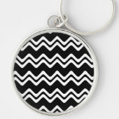 Zig Zag Muster mit zwei farbigen Linien Schlüsselanhänger (Vorne)