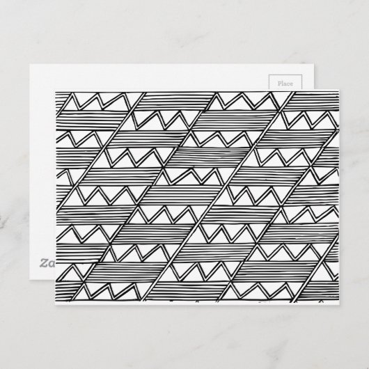 Zig Zag Muster Postkarte (Vorne/Hinten)