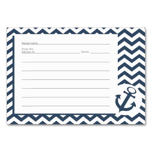 Zig-Zag-Musterrezeptkarten Tischnummer (Vorderseite)