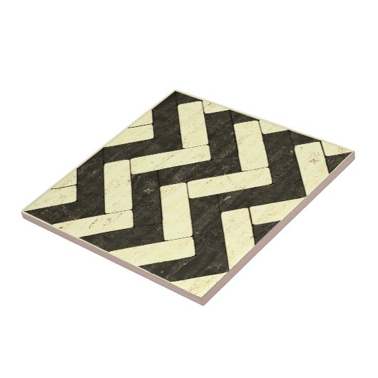 Zig-Zag Paver aus Weiß und Schwarz-Stein Fliese (Seite)