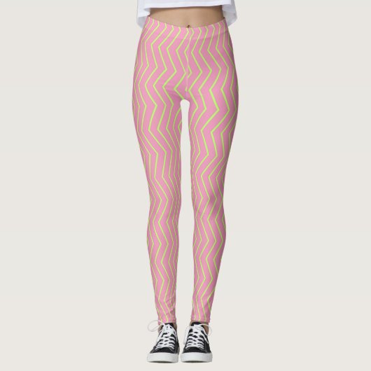 Zig Zag Pink Liebe Leggings (Vorderseite)