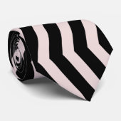 Zig Zag Pink und Schwarz Geometrisches Muster Krawatte (Gerollt)