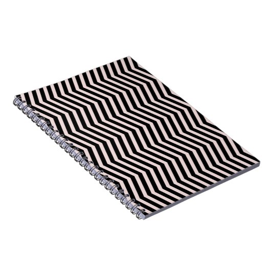 Zig Zag Pink und Schwarz Geometrisches Muster Notizblock (Rechte Seite)