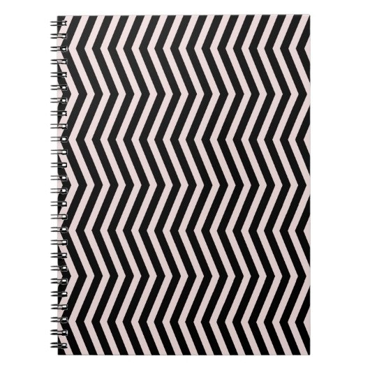 Zig Zag Pink und Schwarz Geometrisches Muster Notizblock (Vorderseite)