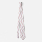Zig Zag rosa und weißes geometrisches Muster Krawatte (Rückseite)